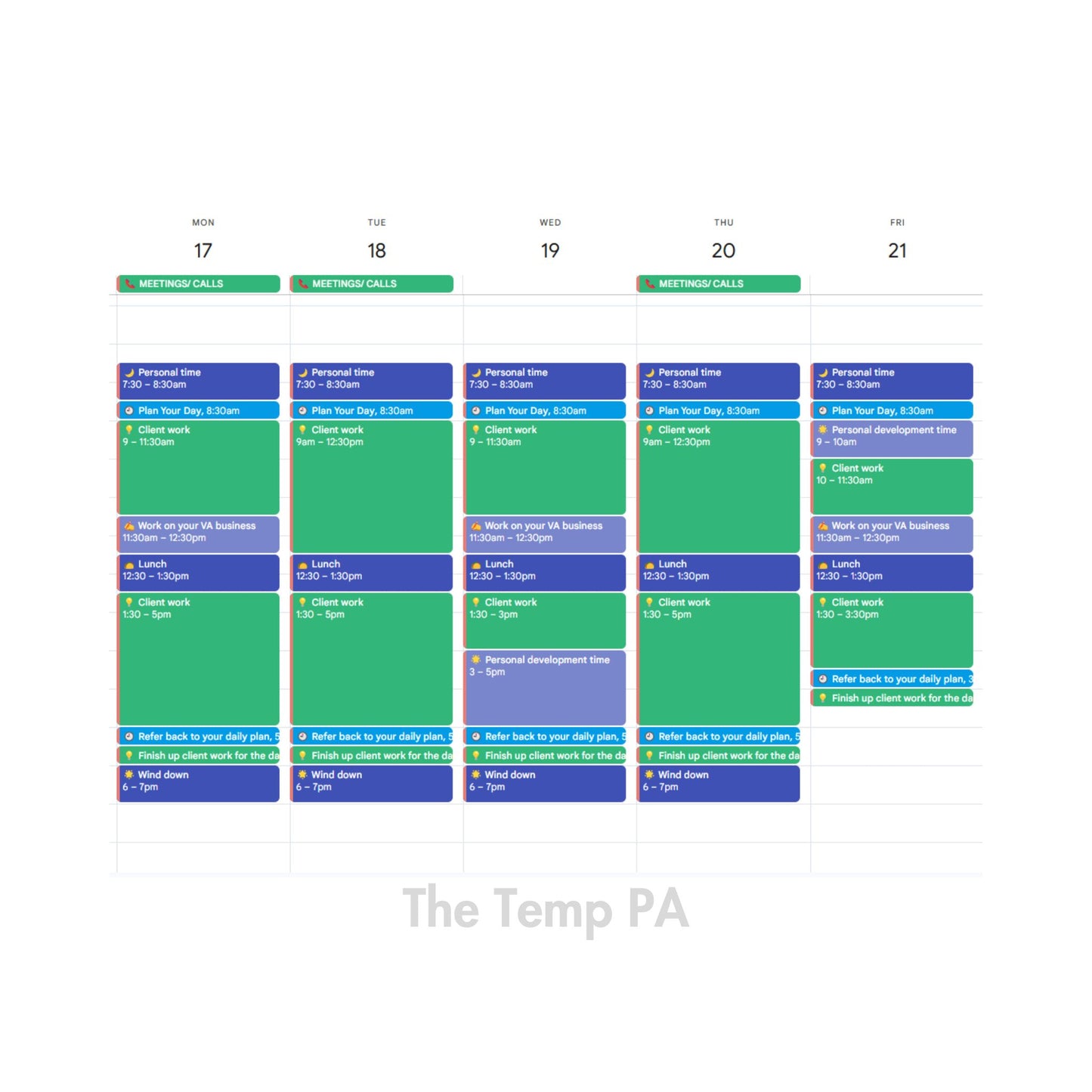 Time Management Guide: Shared Calendar for VAs